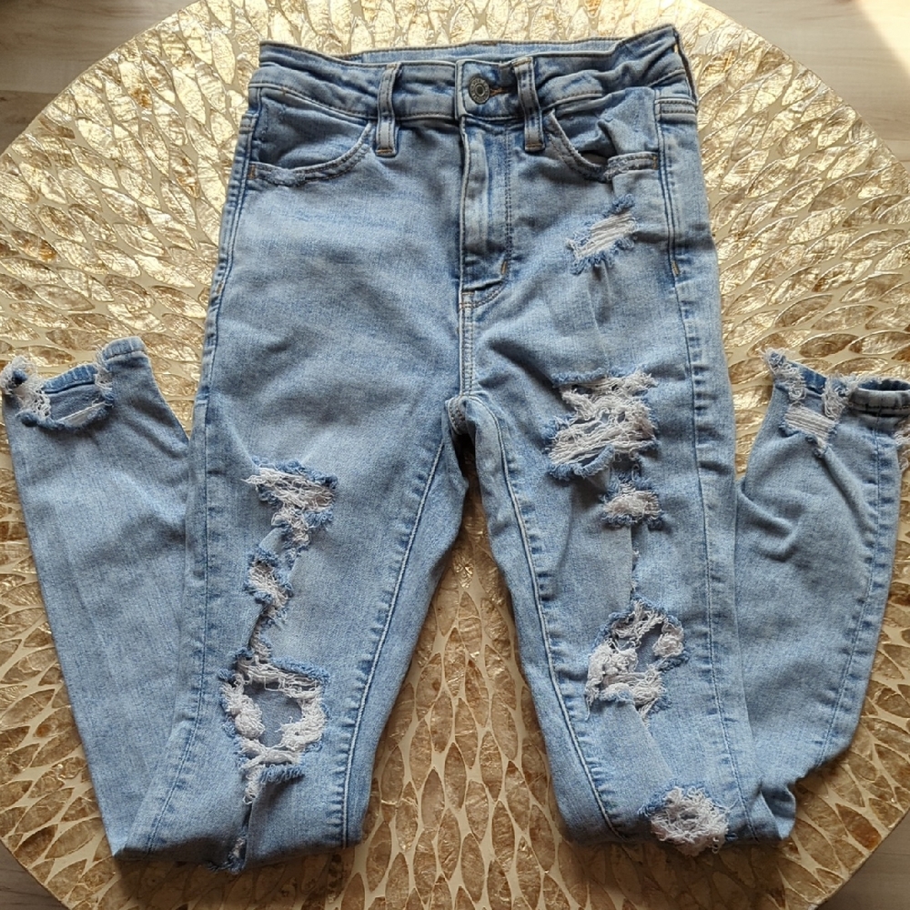 American Eagle Leggings 0 Regular Light Wash